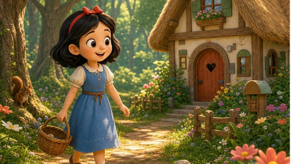 Ilustración del cuento Blancanieves