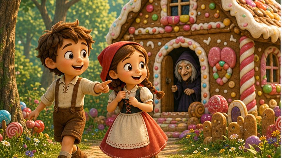 Ilustración del cuento Hansel y Gretel
