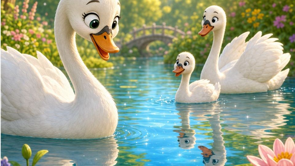 Final del cuento El patito feo