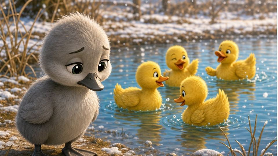 Ilustración del cuento El patito feo