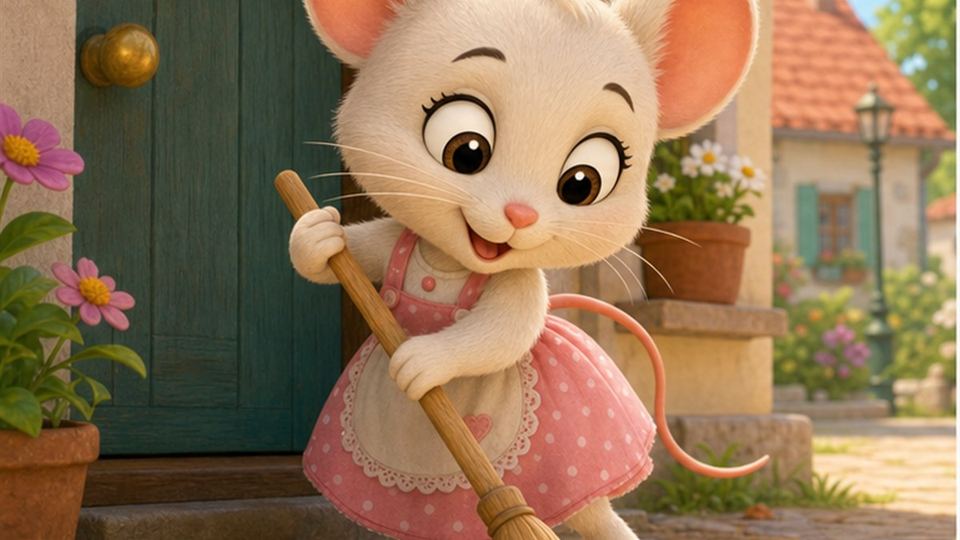 Ilustración del cuento La ratita presumida