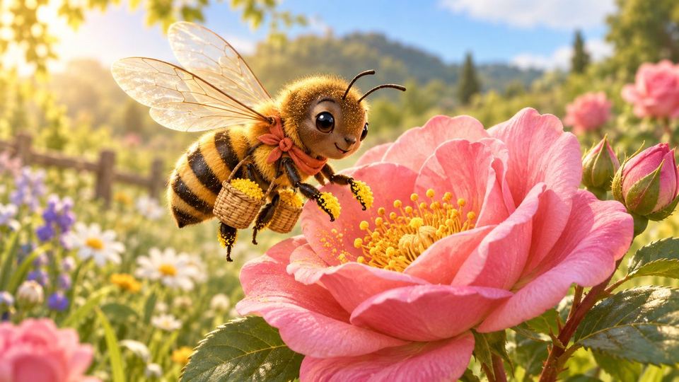 Ilustración del cuento La abeja Lina