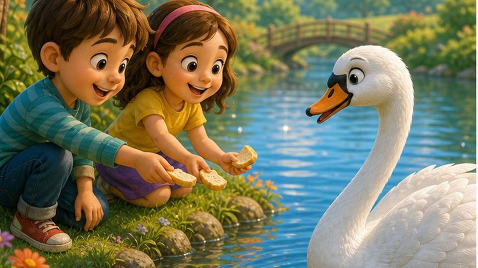 Ilustración del cuento El cisne Blas
