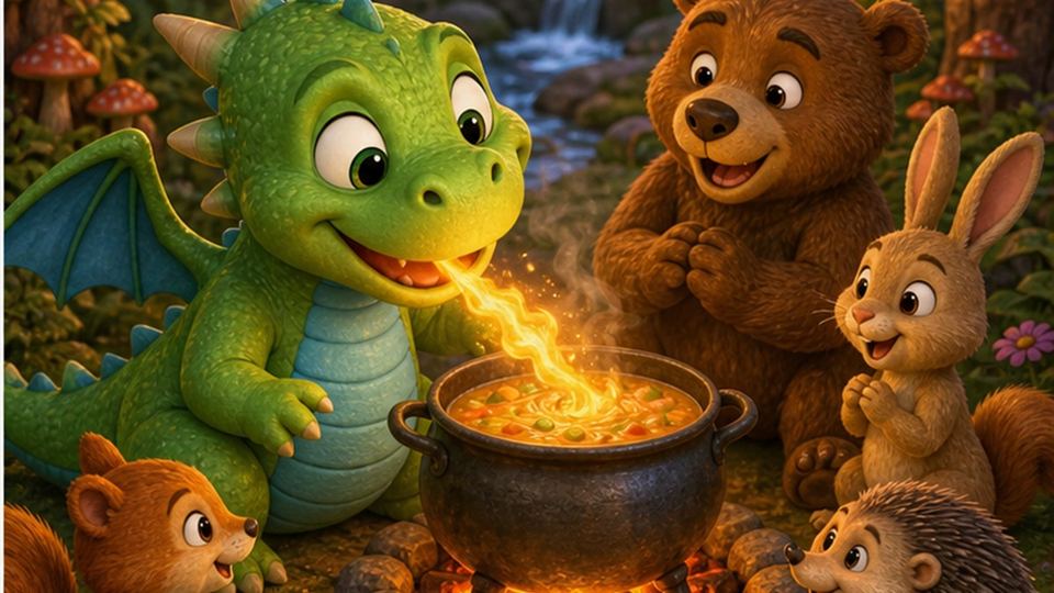 Final del cuento El dragón Dino