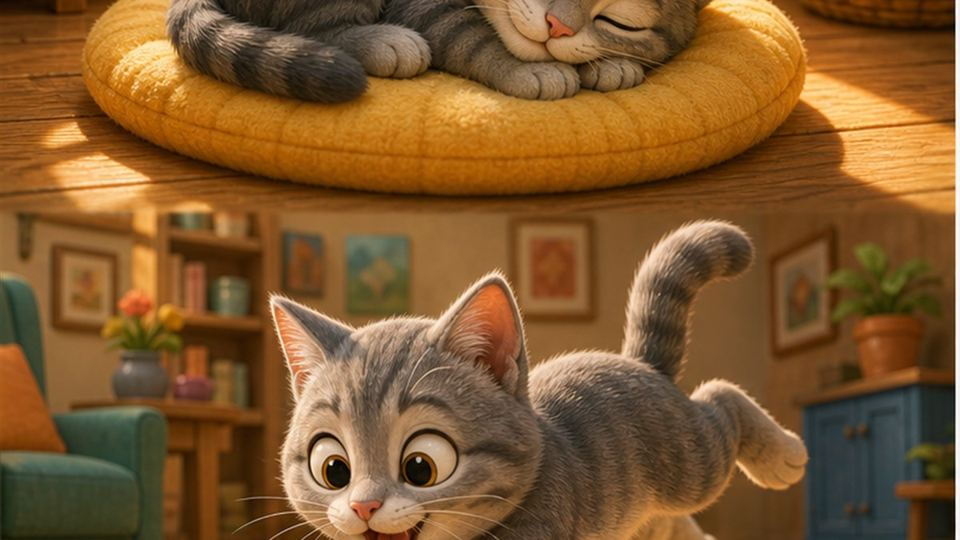 Ilustración del cuento El gato Tomás