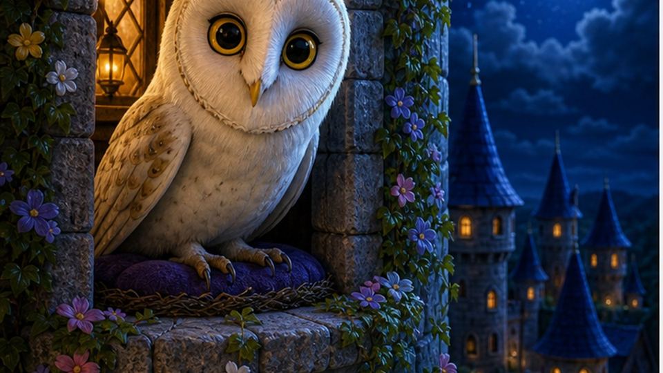 Ilustración del cuento La lechuza Luna