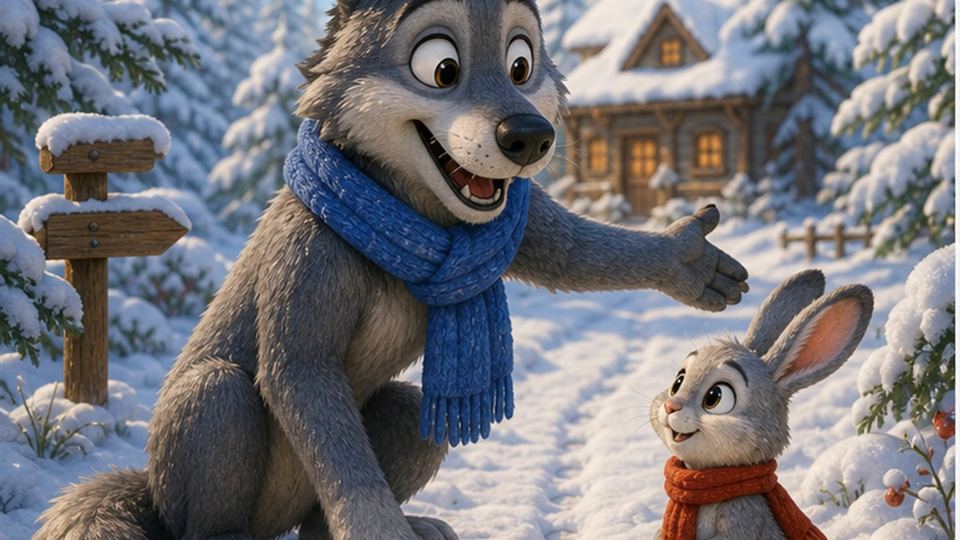 Ilustración del cuento El lobo Luis