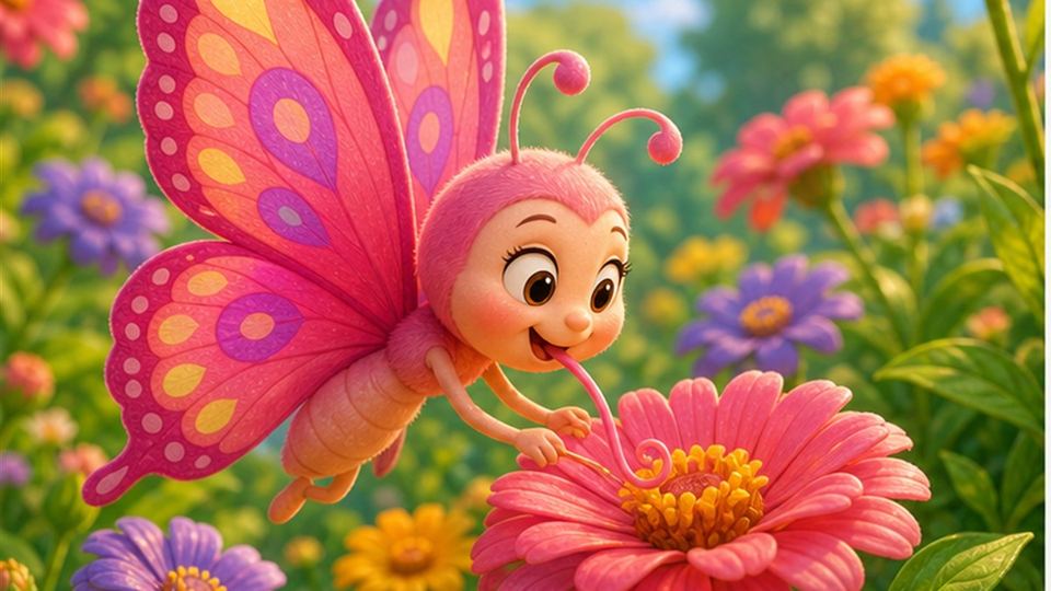 Ilustración del cuento La mariposa Mía