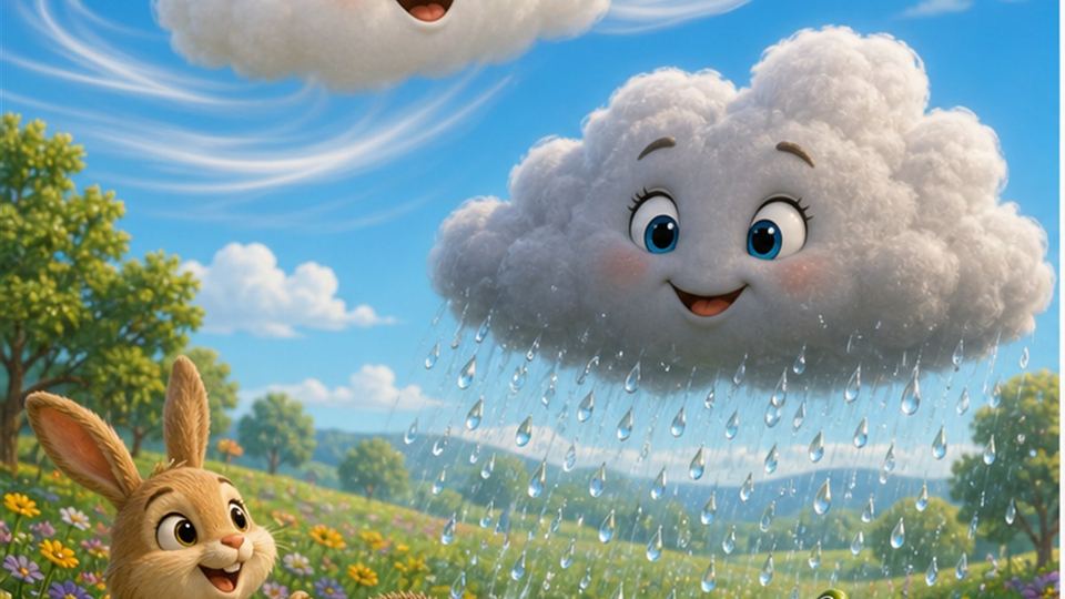 Ilustración del cuento La nube Nina