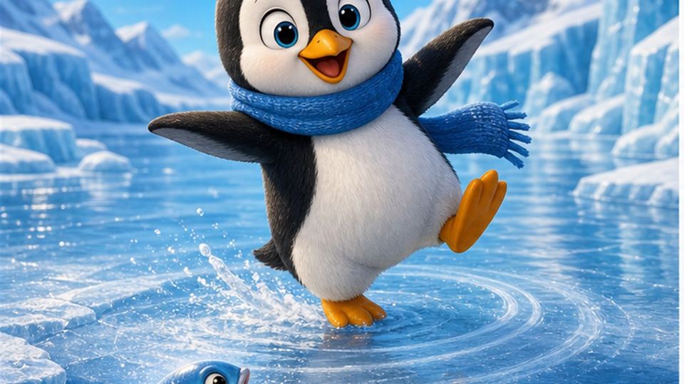 Ilustración del cuento El pingüino Pin