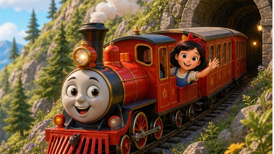 Ilustración del cuento El tren de Tina