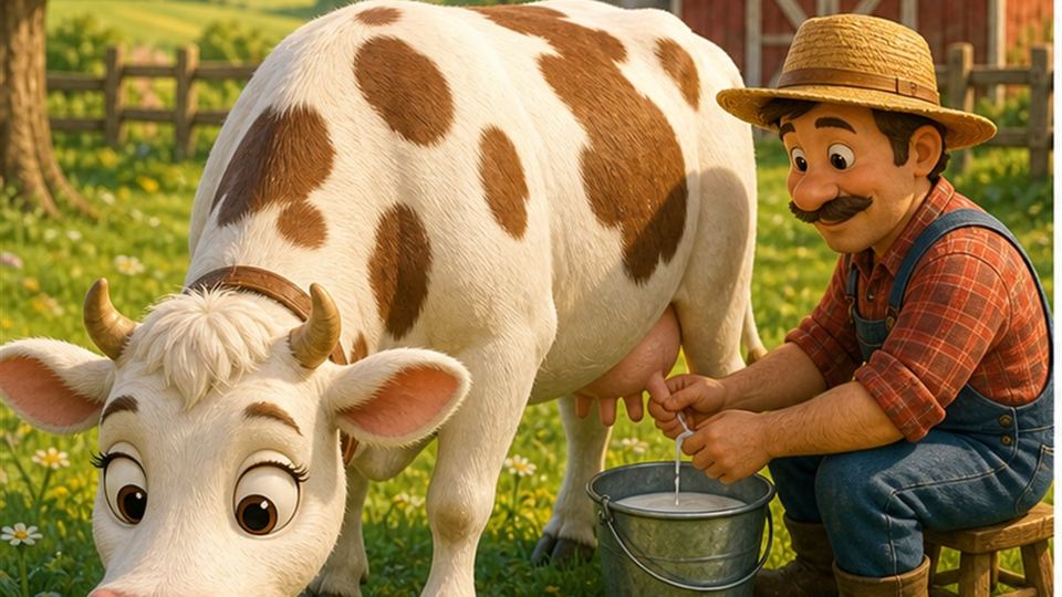 Ilustración del cuento La vaca Veva