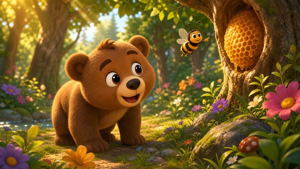 Ilustración del cuento Mimo el oso